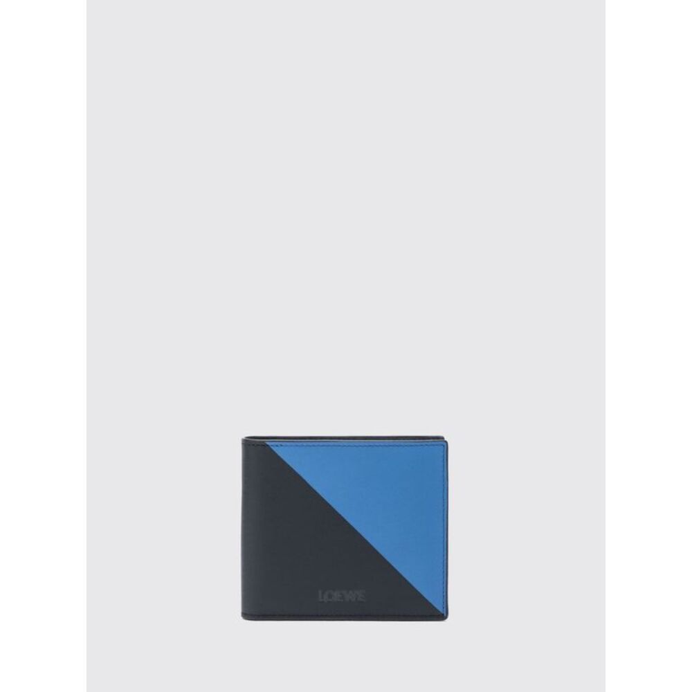 Loewe Men Flag-D Bicolor Calfskin Leather Bifold Wallet Loewe